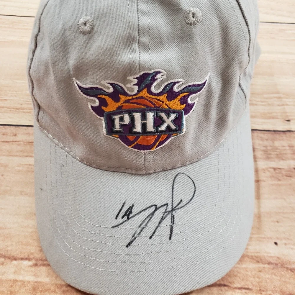 Phoenix Suns Hat Cap Strap Back Gray Orange Autograph Basketball Lightweight Men